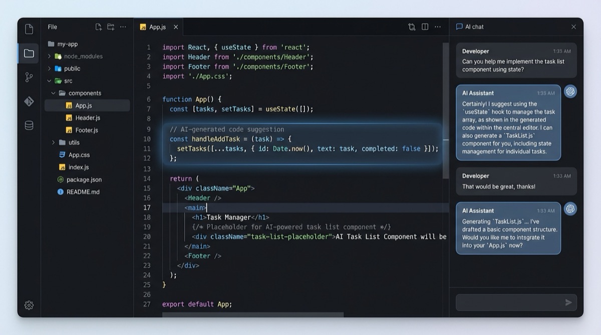 エディタ型AIコーディングツールのイメージ